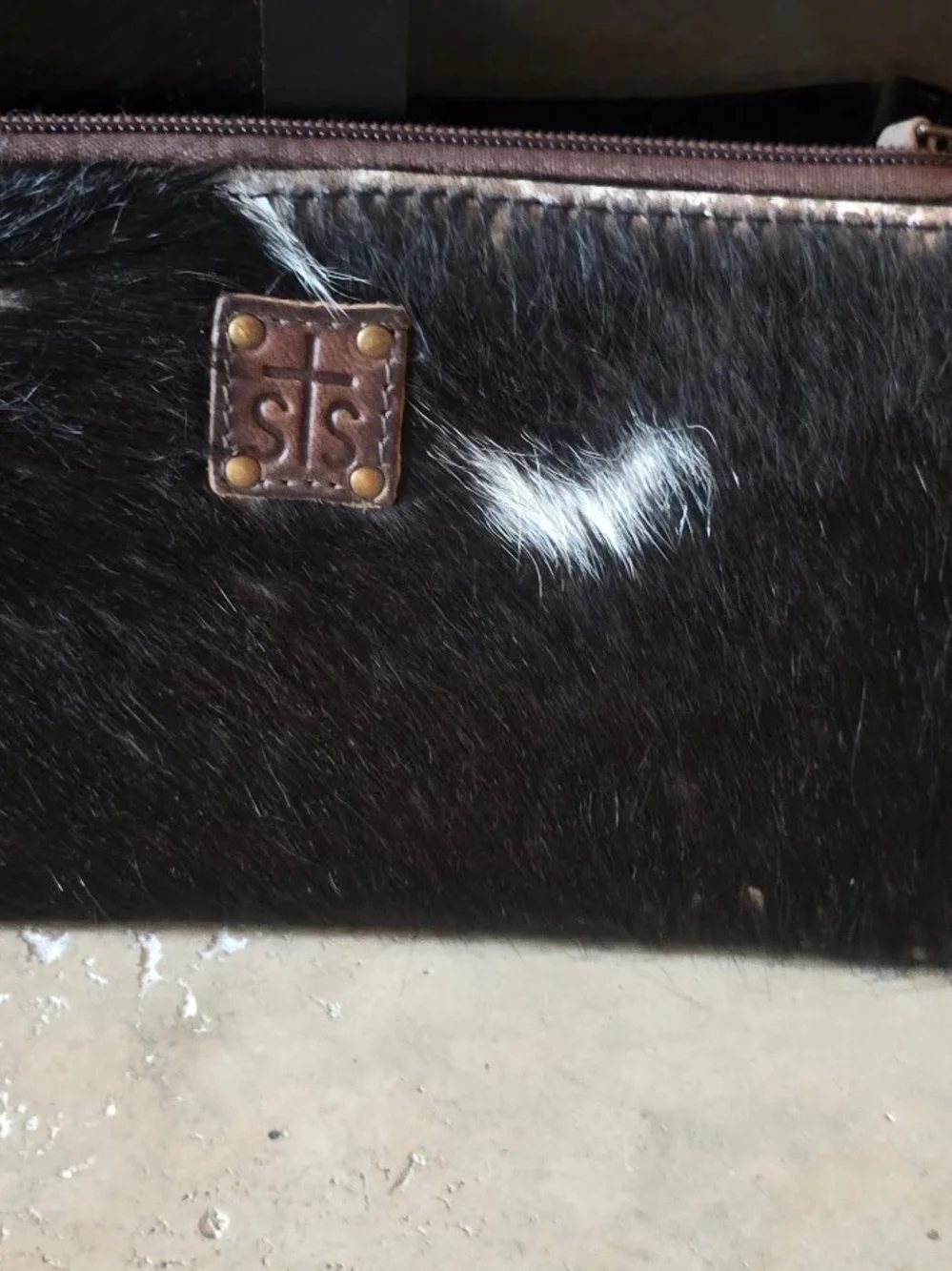 STS Ranchwear Black and White Hair-on-Hide Wallet